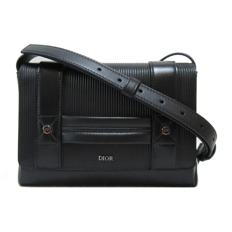 Túi Đeo Chéo Dior Shoulder Bag Leather Black Màu Đen