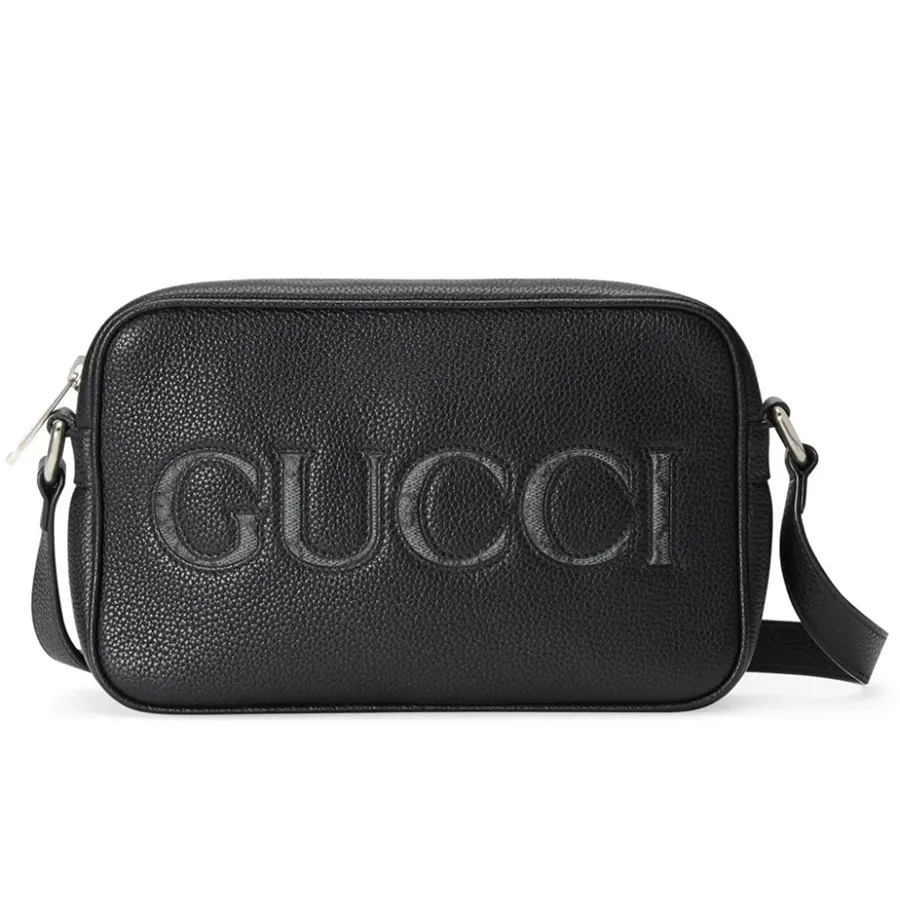 Túi Đeo Chéo Gucci GG Logo-Embroidered Leather Mini Shoulder Bag Màu Đen D-QN