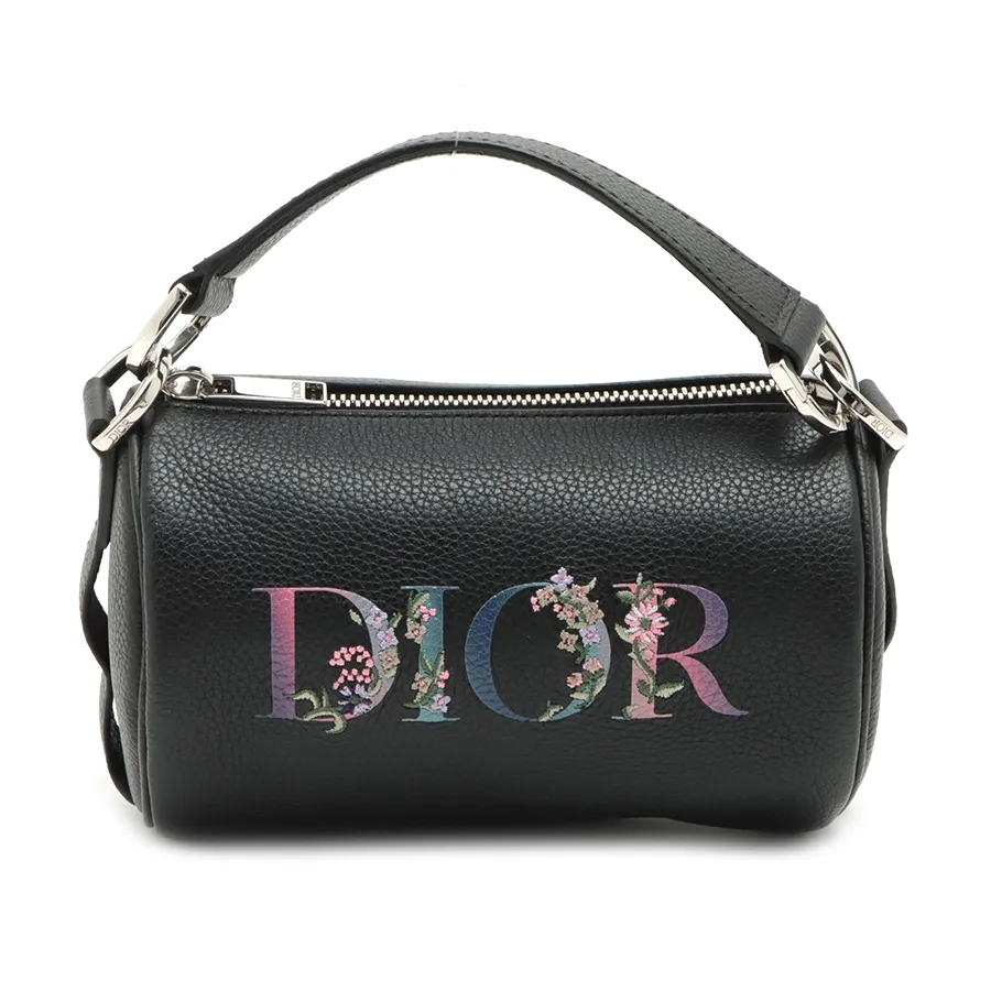Túi Đeo Chéo Nữ Dior Flowers Signature Mini Roller Messenger Bag Màu Đen
