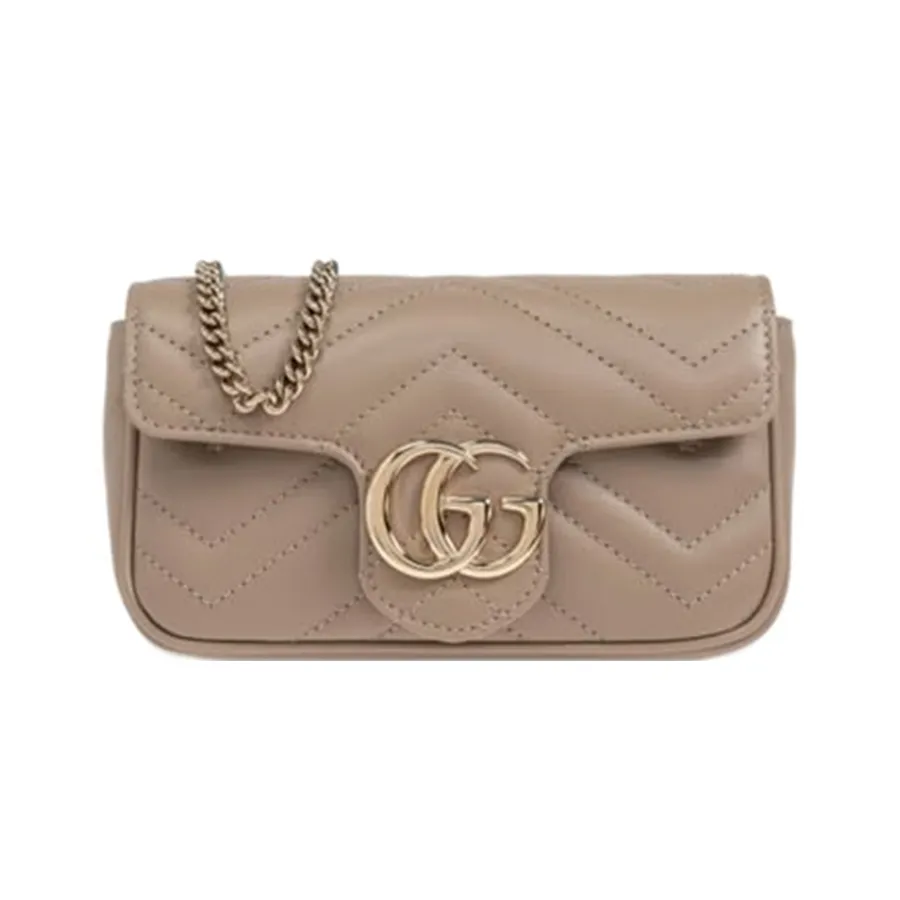 Túi Đeo Chéo Nữ Gucci GG Marmont Mini Crossbody Bag Màu Nâu Sữa