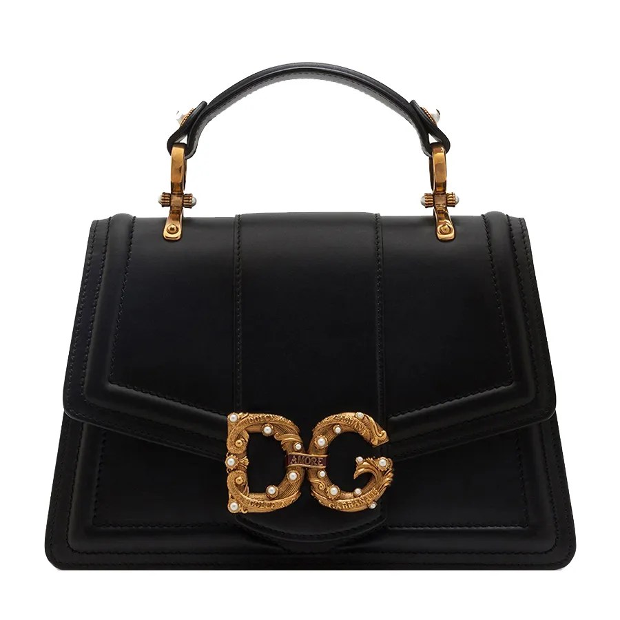 Túi Xách Tay Nữ Dolce Gabbana DG Amore Bag In Calfskin Màu Đen