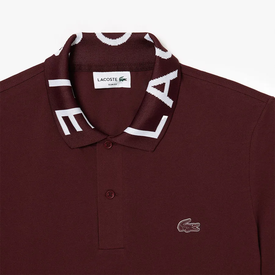 Slim Fit Lacoste Maroon Polo Shirt Lacoste Slim Fit Logo Polo T