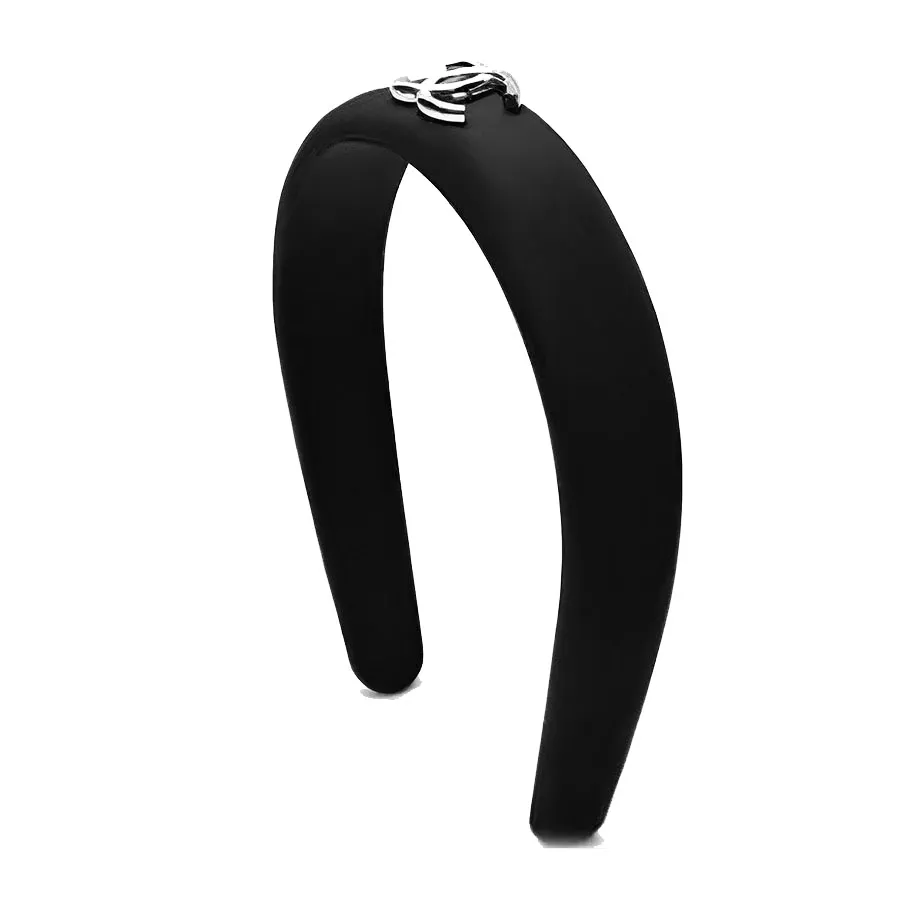 Bờm Tóc Chanel  25P Logo Black Màu Đen