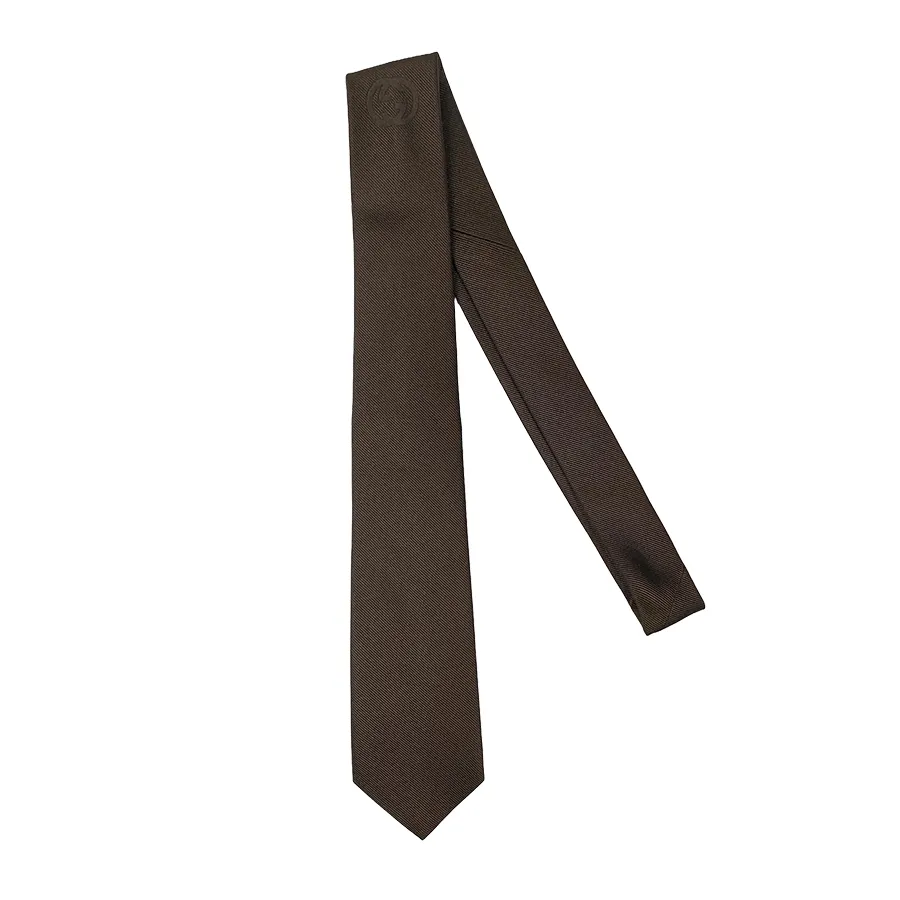 Cà Vạt Nam Gucci Interlocking GG Logo Neck Tie In Coffee Brown 550568 Màu Nâu Cafe