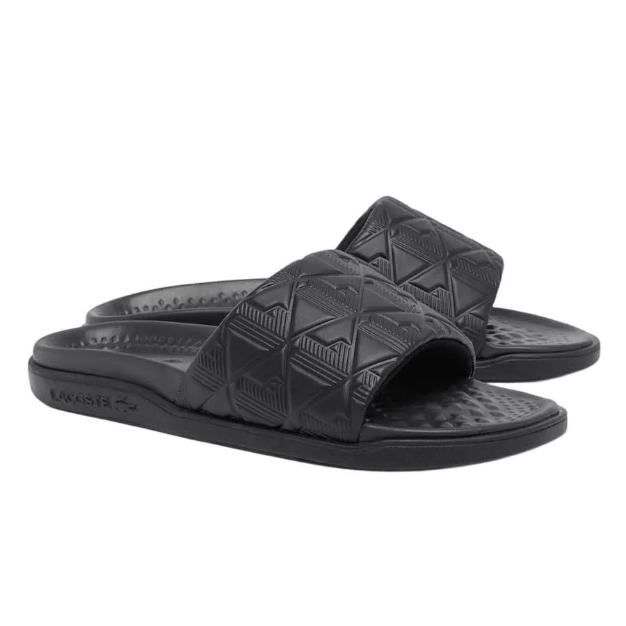 Dép Nam Lacoste Men's Serve Slide Dual 49CMA0028 02H Màu Đen Size 40.5