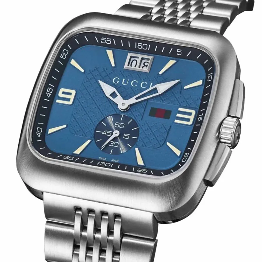 Đồng Hồ Nam Gucci G Coupe Quartz Watch YA131318 Màu Bạc/Xanh | Vua