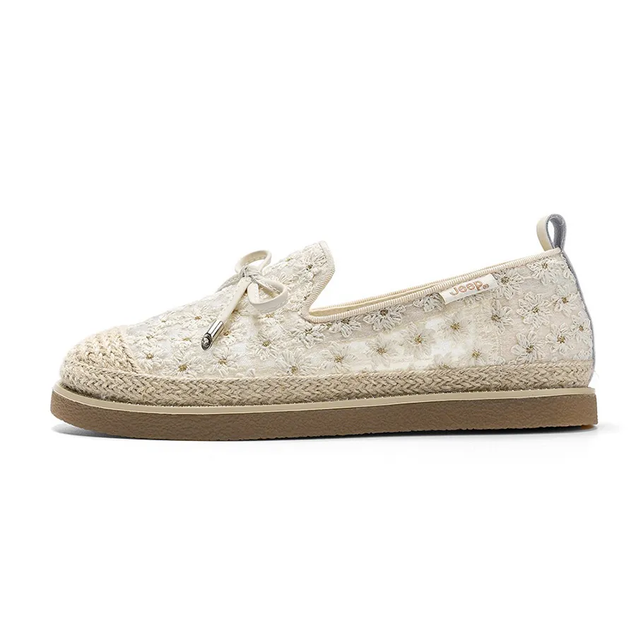Giày Bệt Nữ Jeep Hoa PXM241WAS998 Màu Trắng Kem Size 36