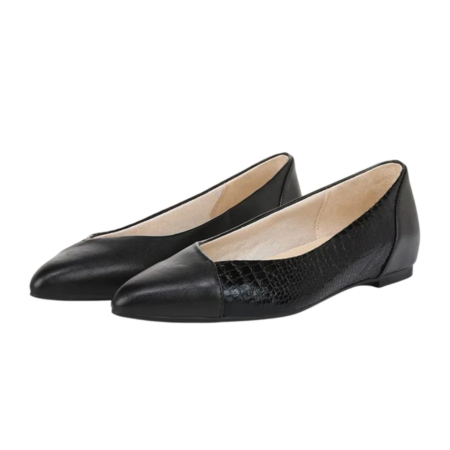 Giày Búp Bê Nữ Lifestride Promise Ballet Flat Black Faux Leather Màu Đen Size 36.5