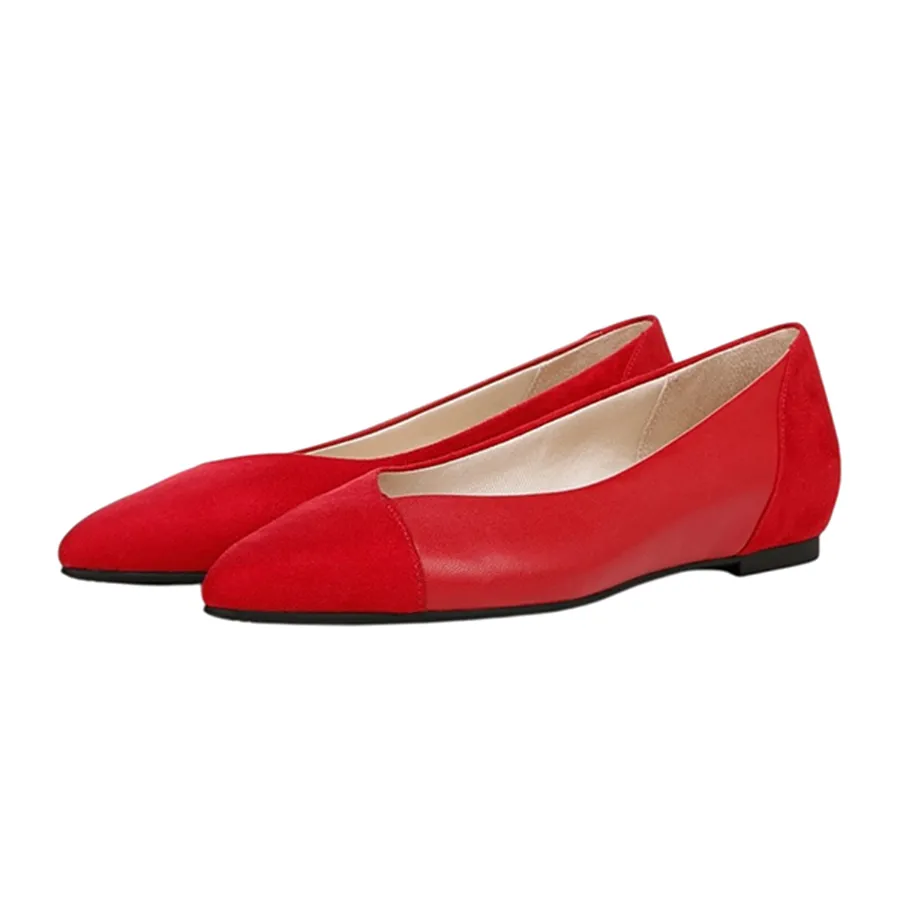 Giày Búp Bê Nữ Lifestride Promise Ballet Flat In Fire Red Faux Leather Màu Đỏ Size 36.5