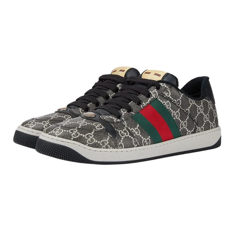 Giày Thể Thao Nam Gucci Screener Sneaker Black Grey 763525 FACMI 8444 Màu Xám Đen Size 40