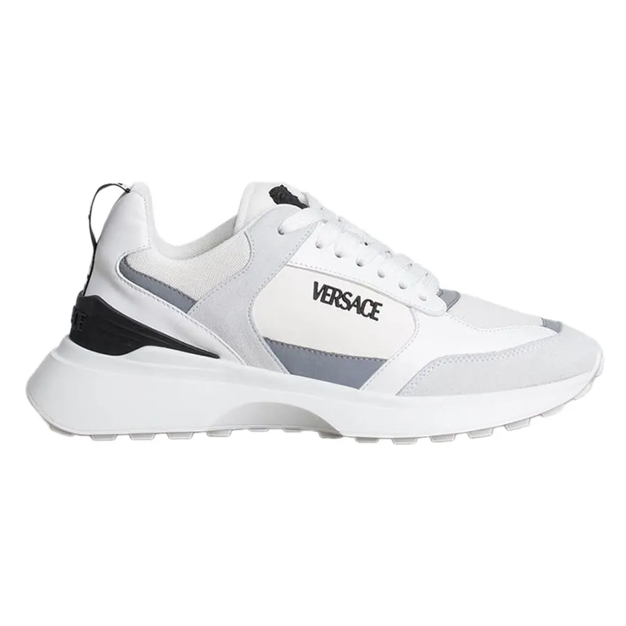 Giày Thể Thao Versace Leather Shoes Màu Trắng Xám Size 35