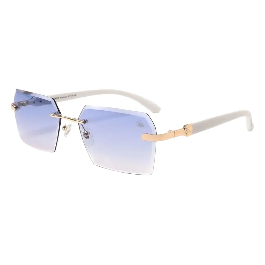 Kính Mát Unisex Belvoir&Co Kennedy Gold Bleu White Sunglasses Màu Xanh Blue Size 60
