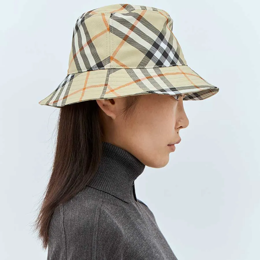 ハット Burberry FW25 Printed polyester bucket hat (8094798 C1200) Mũ Burberry Check Bucket Hat 8094798 C1200 Màu Be Size S
