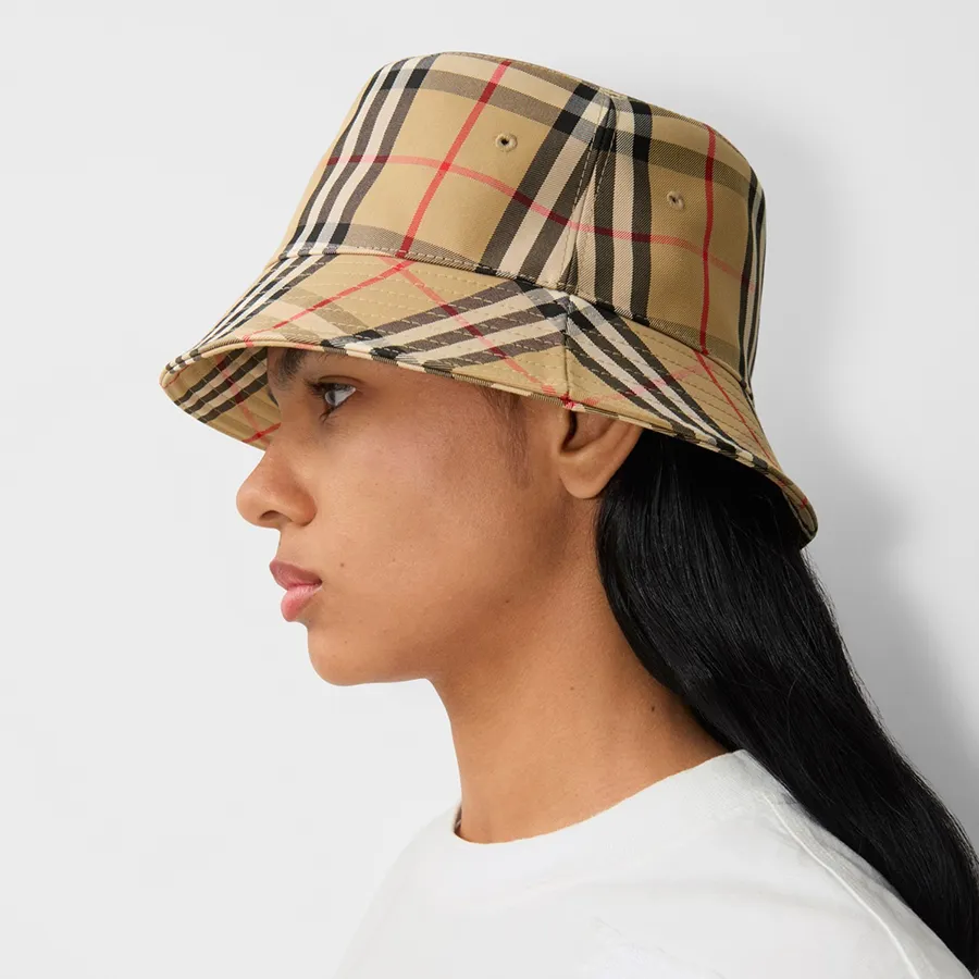 Cotton Bucket Vintage Check Bucket Hat Mũ Burberry Vintage Check