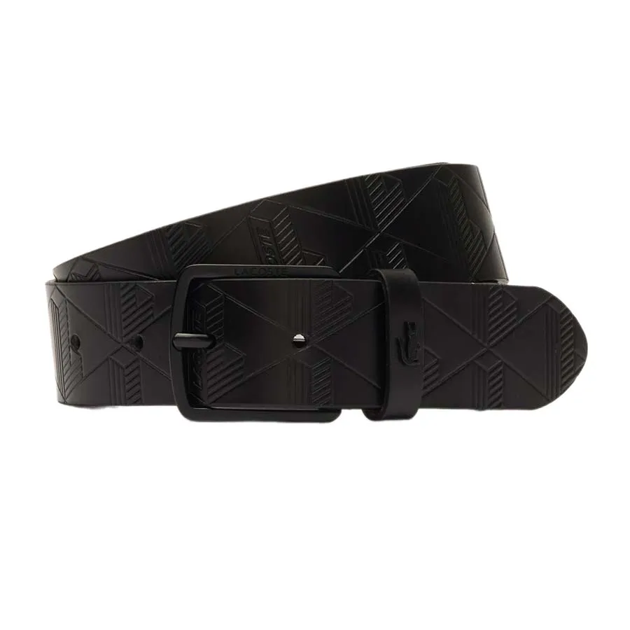 Thắt Lưng Nam Lacoste&nbsp;Monogram Leather Belt RC4093 000 Màu Đen Size 110
