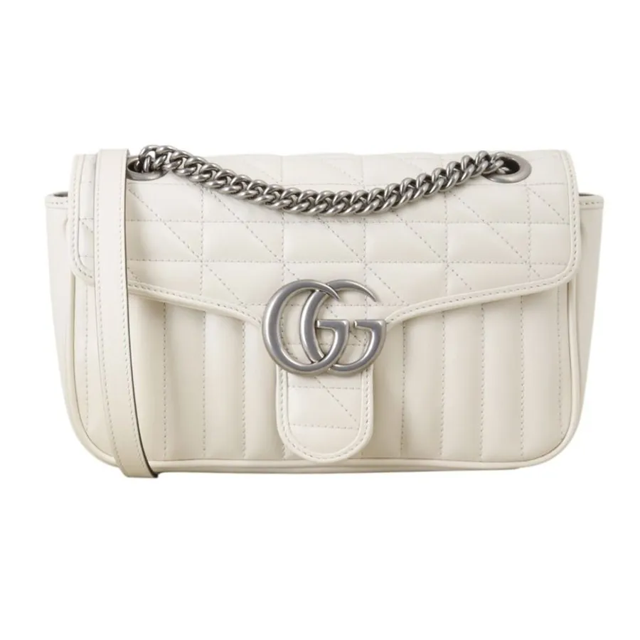 Túi Đeo Vai Nữ Gucci GG Marmont Matelasse Aria Small Shoulder Bag Màu Trắng