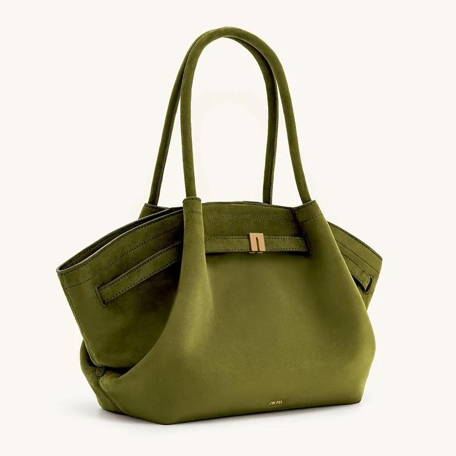 Túi Tote Nữ Jw Pei Hana Medium Faux Suede Bag Màu Xanh Olive