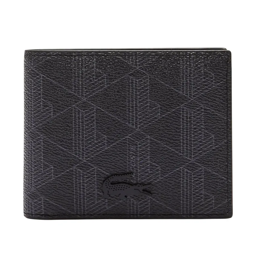 Ví Nam Lacoste The Blend Small Monogram Wallet NH3697LX H45 Black Màu Đen
