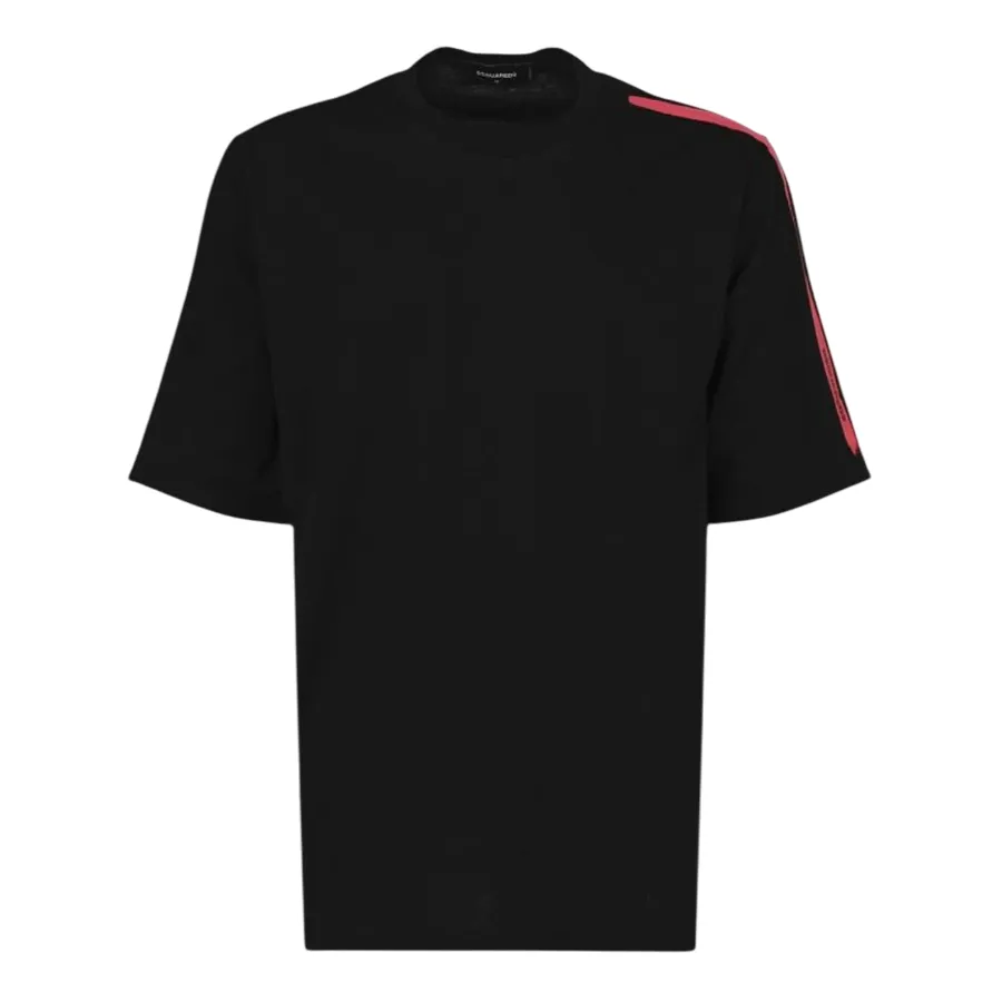 Áo Phông Nam Dsquared2 Black With Bands And Logo S74GD1103 S22427