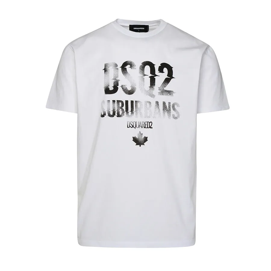 Áo Phông Nam Dsquared2 Logo Printed Crewneck T-Shirt  S74GD1219D20014 Màu Trắng Size M