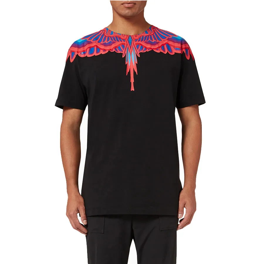 Áo Phông Nam Marcelo Burlon Curved Wings T-shirt in Cotton Jersey Màu Đen  Size XS