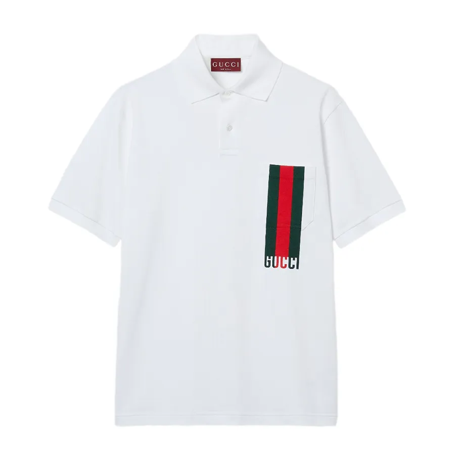 Áo Polo Nam Gucci Cotton Piquet Polo Shirt With Print 784422 XJG17