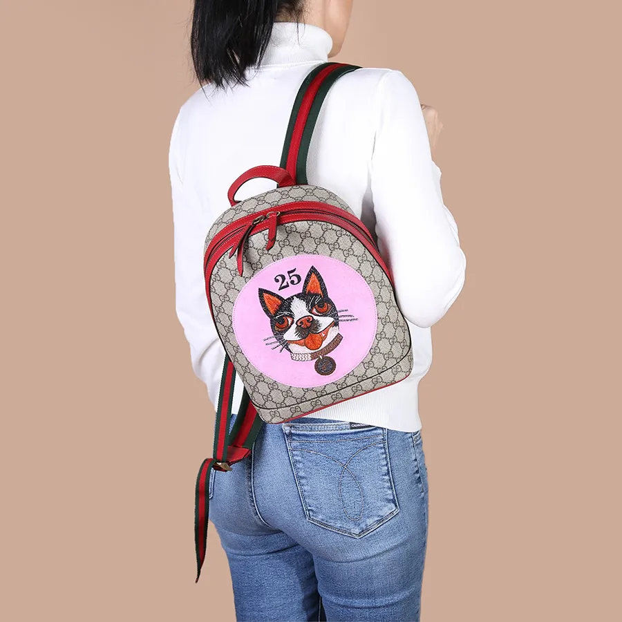 Balo Nữ Gucci GG Supreme Bosco Backpack Phối Màu | Vua Hàng Hiệu