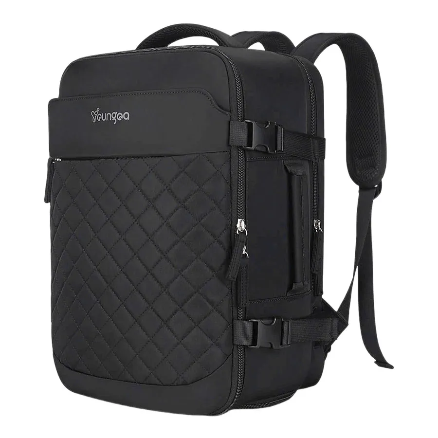 Balo Unisex Youngoa Travel Backpack Suitcase - Black Màu Đen