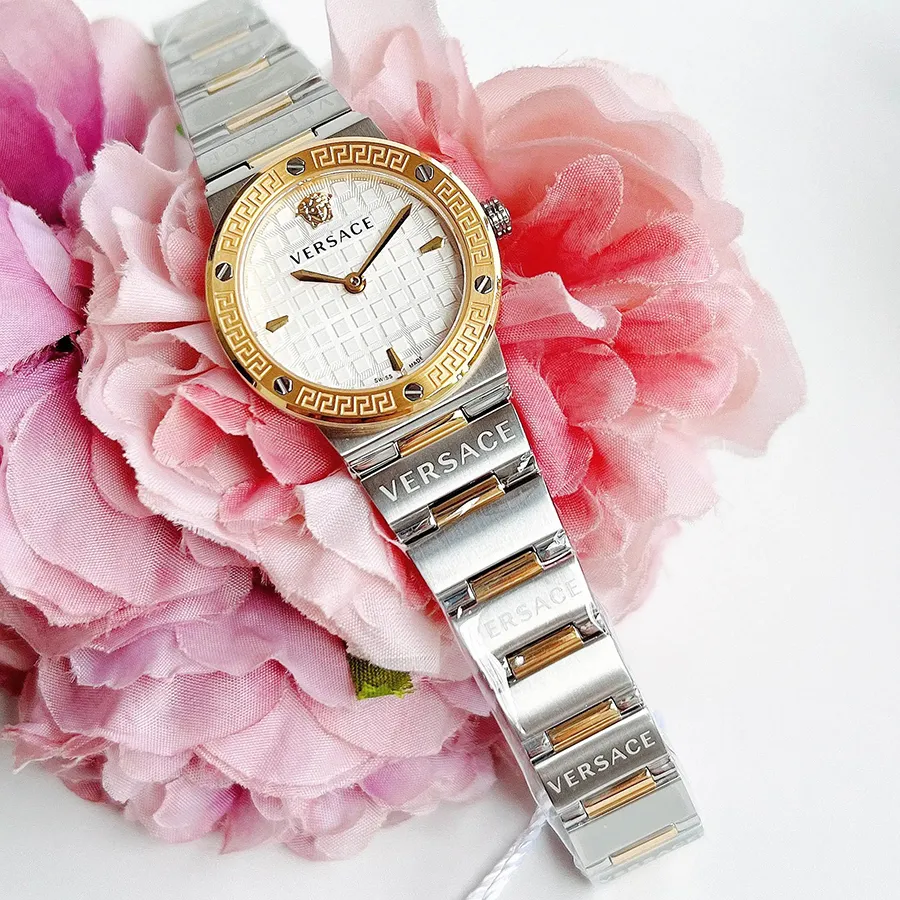 Đồng Hồ Nữ Versace Greca Logo Mini VEZ100421 Màu Bạc Vàng