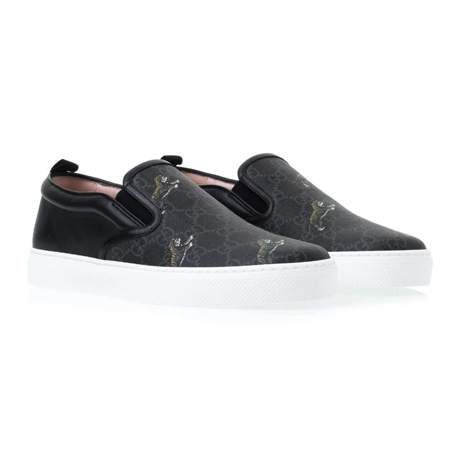 Giày Lười Nam Gucci GG Slip-On Tigers 407362-G0K10-1101 Màu Đen Size 40.5