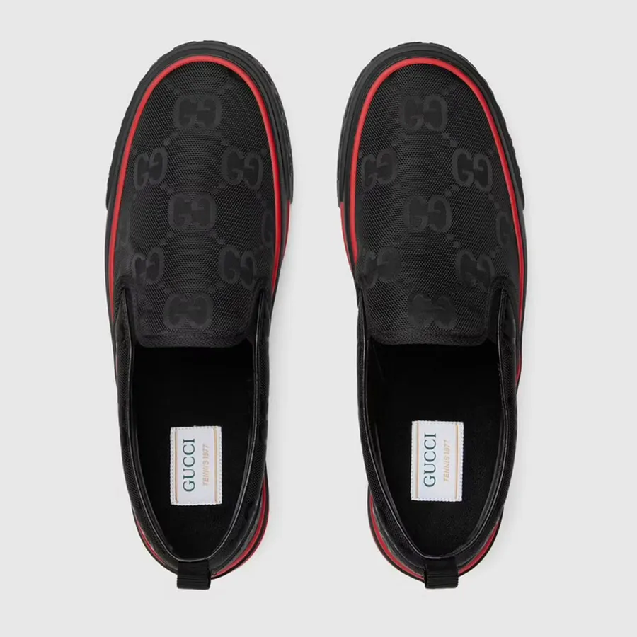 Giày Lười Nam Gucci Off The Grid Tennis 1977 Black Red 643489