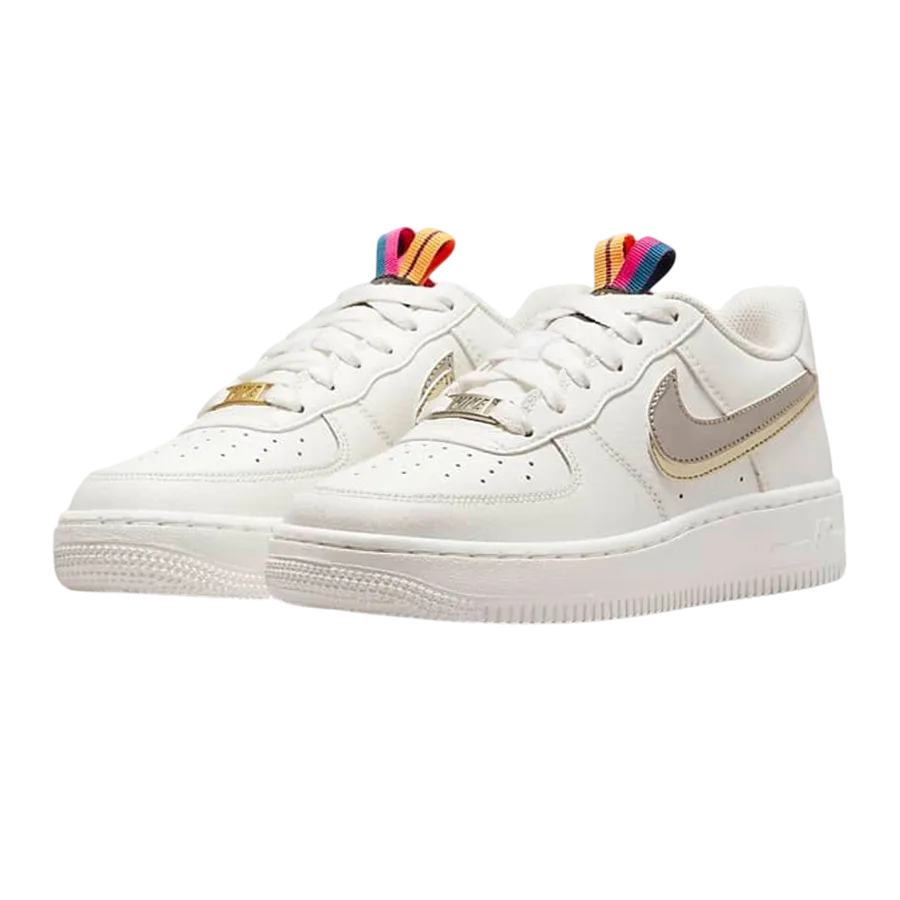 Giày Thể Thao Nike Air Force 1 Low LV8 Silver/Gold GS DH9595-001 Màu Trắng Size 40