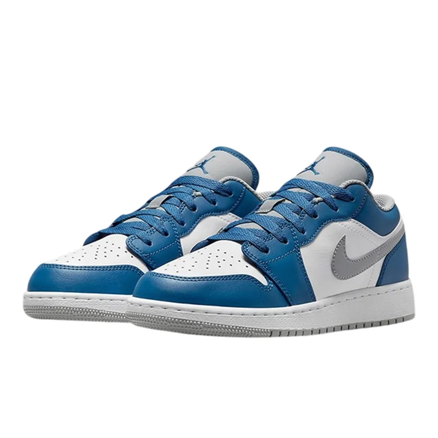 Giày Thể Thao Nike Air Jordan  1 Low GS True Blue Cement 553560-412 Màu Xanh Trắng Size 35.5