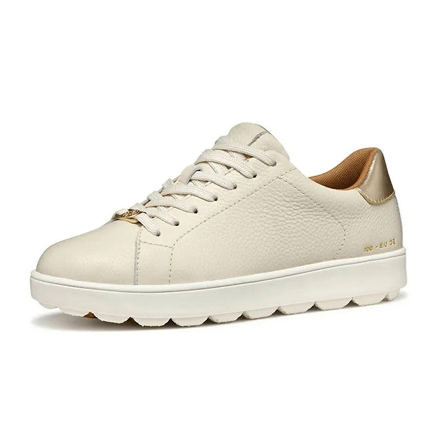 Giày Thể Thao Nữ Geox Spherica Ecub-1 Woman Low Top Sneakers Papyrus/Light Gold Màu Kem/Vàng Size 37
