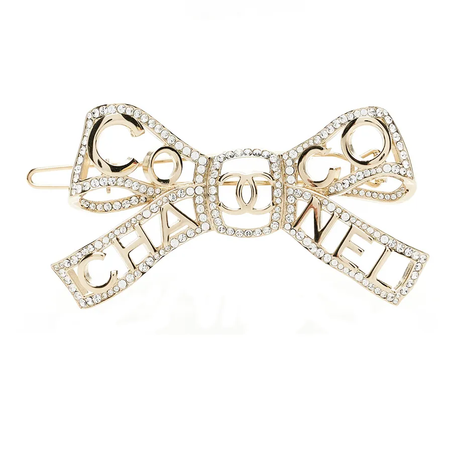 CHANEL 26S DOUBLE C LOGO HEART HAMMERED HAIR CLIP IN GOLD METAL 629930