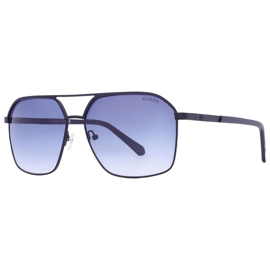 Kính Mát Nam Guess Blue Gradient Navigator Men's Sunglasses GF5081 01W 60 Màu Xanh Đen