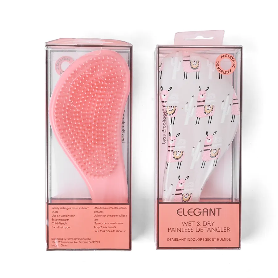 Lược Chải Tóc Elegant Detangler Brush Painless Wet & Dry Girl Pink/Beige Sheep Power Màu Kem Hồng