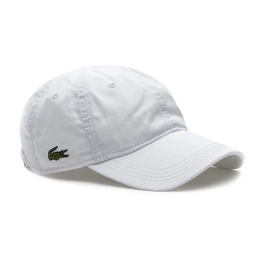 Mũ Unisex Lacoste Gabardine Cap RK9811 001 White Màu Trắng