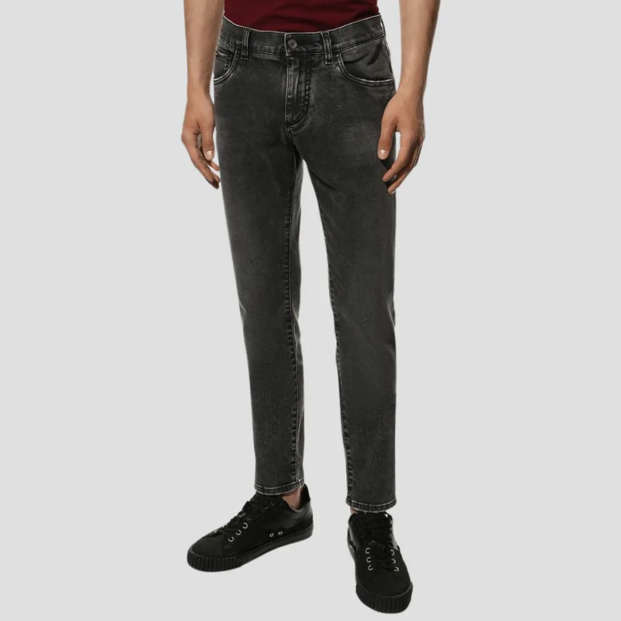 Quần Jean Nam Dolce & Gabbana D&G Black Cotton Stretch Slim Fit