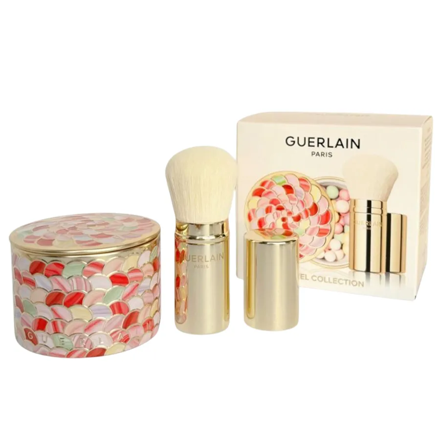 Set Phấn Phủ Ngọc Trai Guerlain Meteorites Duo 02 Cool/Rose + Cọ