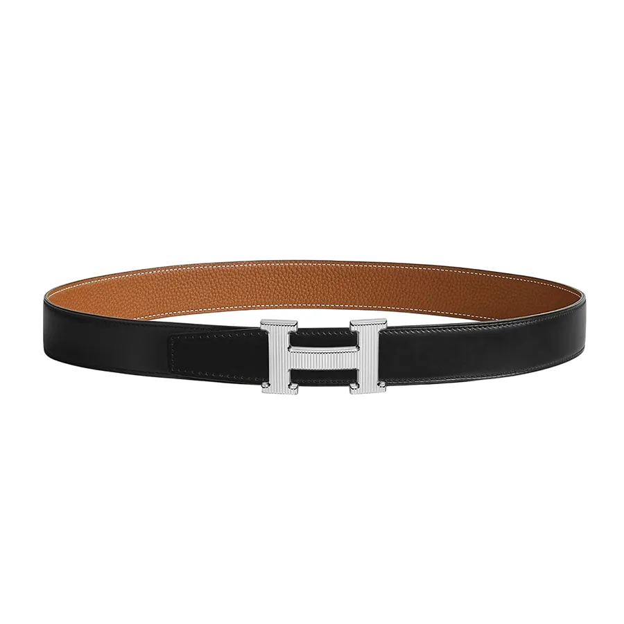 Thắt Lưng Nam Hermès H Striee Belt Buckle & Reversible Leather Strap 32mm Noir/Gold Màu Đen/Nâu Size 85