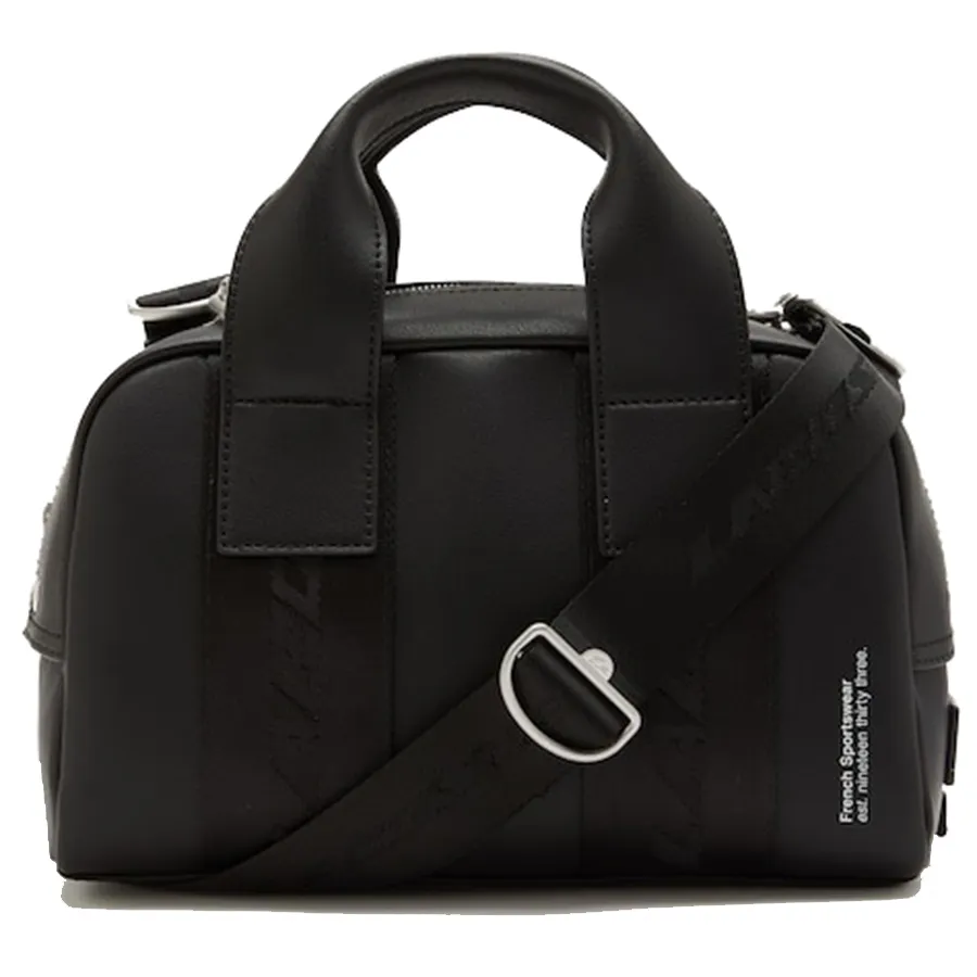 Túi Đeo Chéo Lacoste Contrast Inscriptions Gym Bag Black Màu Đen
