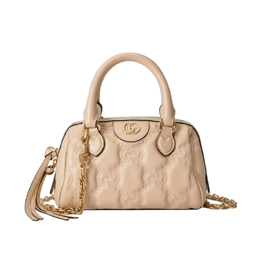 Túi Đeo Chéo Nữ Gucci Mini Top-Handle Bag In GG Matelassé Leather Màu Be