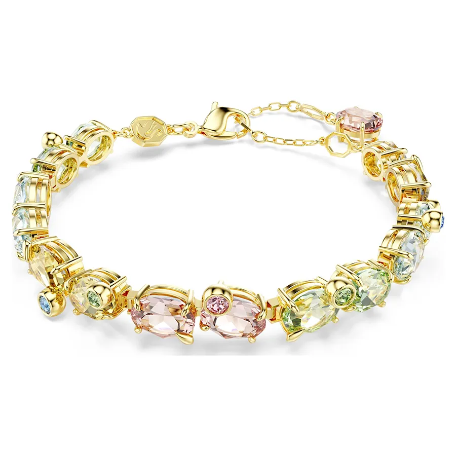 Vòng Đeo Tay Nữ Swarovski Gema Tennis Bracelet Assorted Sizes, Multicolor, Gold Tone Plating 5705808 Phối Màu