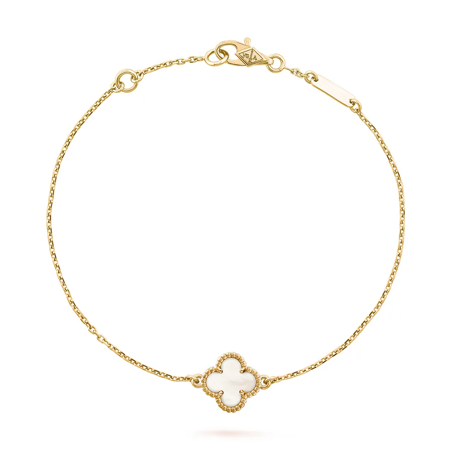 Vòng Đeo Tay Nữ Van Cleef Arpels Sweet Alhambra Bracelet 18K Yellow Gold  Mother-Of-Pearl VCARF68800 Màu Vàng