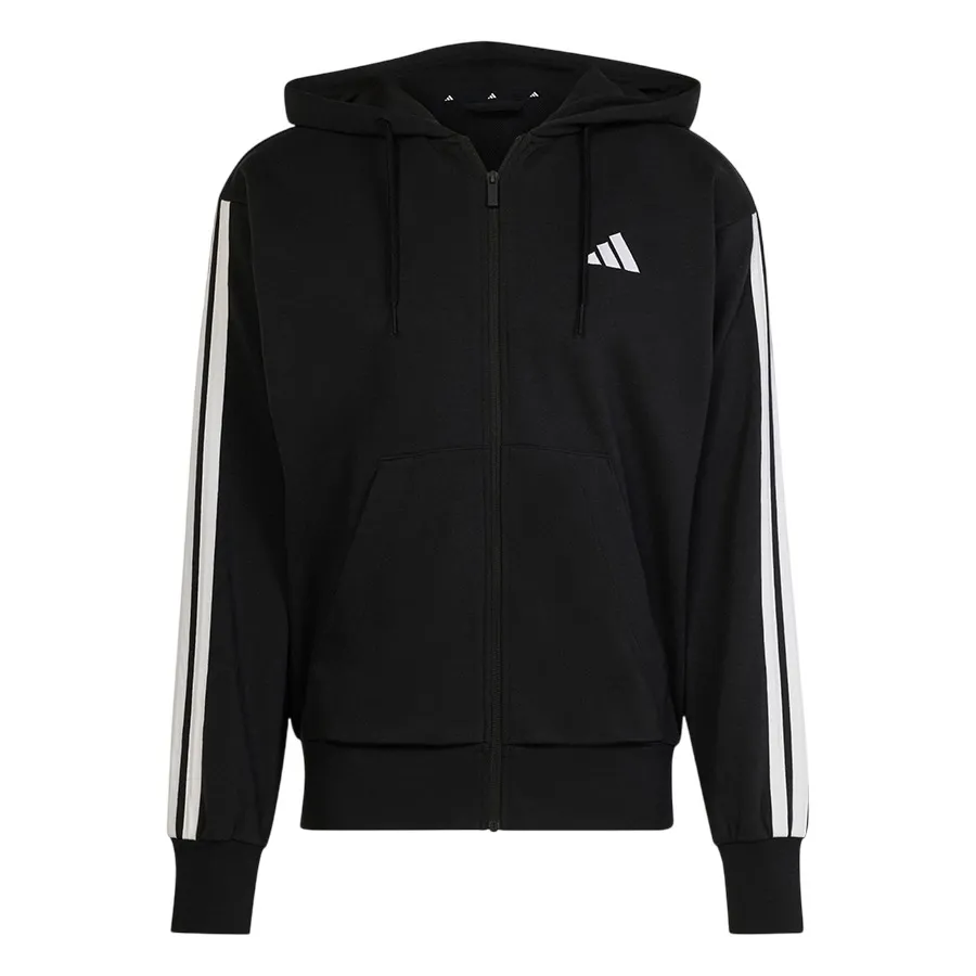 Áo Khoác Nam Adidas Essentials 3-Stripes French Terry Full-Zip Hoodie  JD1877 Màu Đen Size M