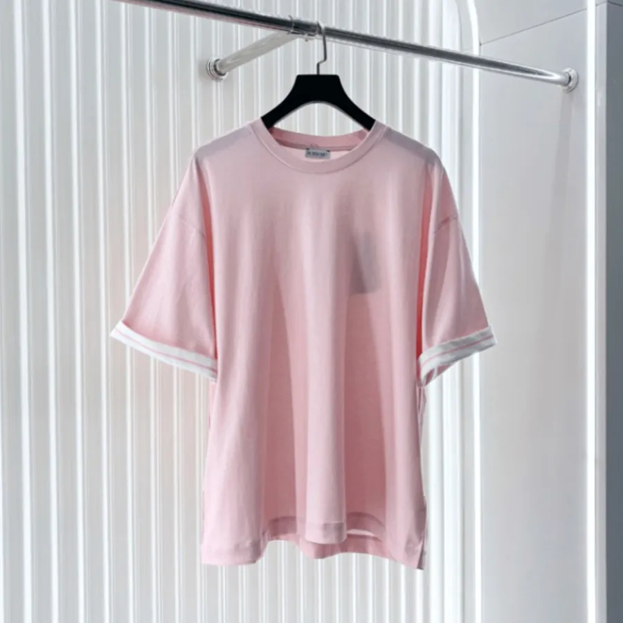 Áo Phông Nữ Burberry Pink Short Sleeves EKD Print Cotton