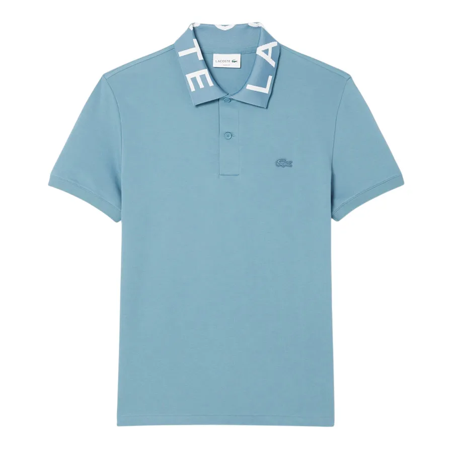 Áo Polo Nam Lacoste Slim Fit Jacquard Branded PH9538 51 HD9 Màu Xanh Blue  Size