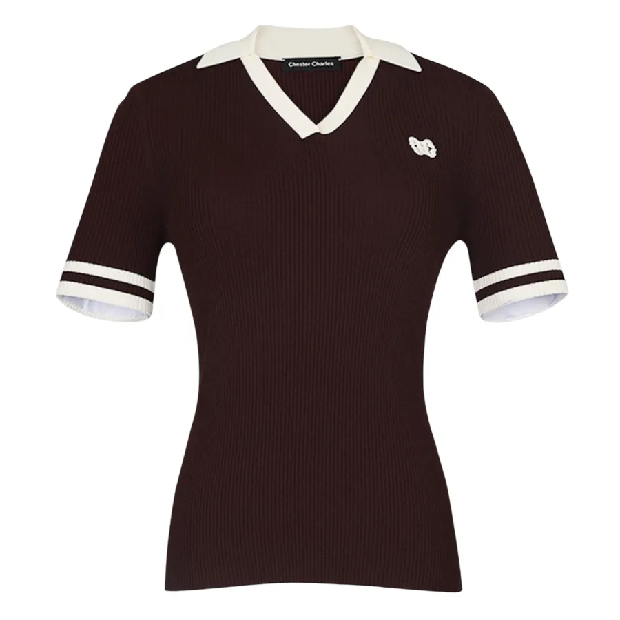 Áo Polo Nữ Chester Charles With Logo CW602KM0479P6 Màu Nâu Chocolate Size S