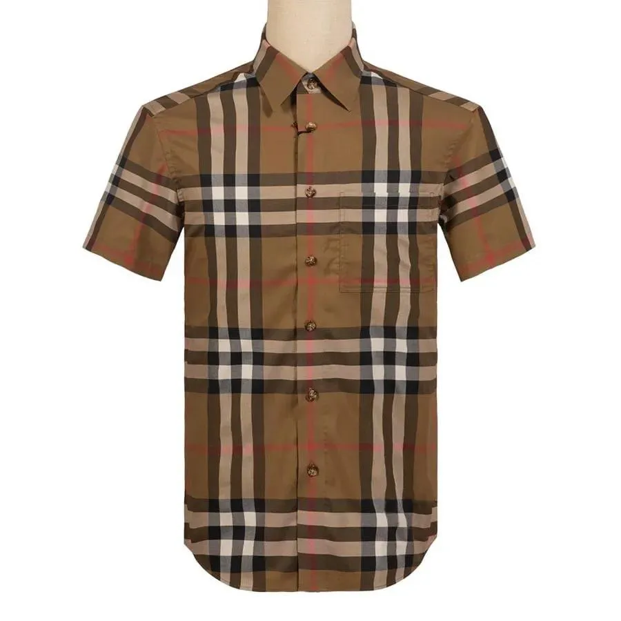 Áo Sơ Mi Nam Burberry With Vintage Brown 8084291 Màu Nâu Size XS